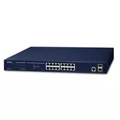 PLANET GS-4210-16T2S mrežni prekidac Upravljano L2/L4 Gigabit Ethernet (10/100/1000) 1U Plavo