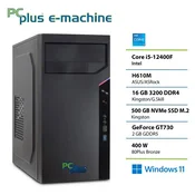 PCPLUS e-machine i5 12400F 16GB DDR5 500GB SSD GT730 Windows 11 Pro namizni računalnik