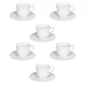 ŠALICE SET S TANJURIĆIMA ZA KAVU QUEEN 110ml 6/1 porculan bijelo Q U 6 8 5 0 1 0 0 0 0