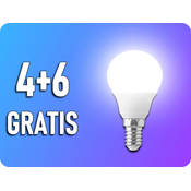 V-TAC E14 LED žarnica 3,7W, 320lm, P45, 4+6 gratis! Farba svetla: Topla bela