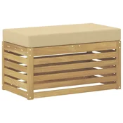Vidaxl Zunanji stolček klop Bela 80 x 43 x 45 cm Masiven les akacije