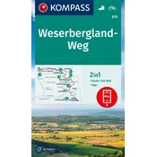 KOMPASS Wanderkarte 819 Weserbergland-Weg 1:50.000