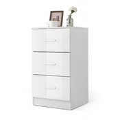 Costway Nočna omarica s 3 predali 371x342x665 cm bela