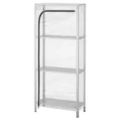 HYLLIS Spojene police s navlakom, providno, 60x27x140 cm