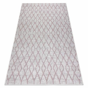 eoshop Preproga SISAL SION GRID 22129 ravnega tkalstva ecru/pink ( - Velikost: 160x220 cm)