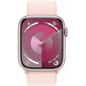 Apple Watch Series 9 45mm (GPS + Cellular) Aluminium Case Pink with Sport Loop Light Roze
