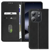 AVIZAR Ohišje za Xiaomi Redmi Note 14 4G Clamshell denarnica in video držalo, Črna, (5000015178)