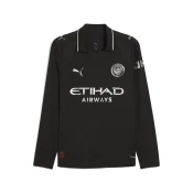 Mens Puma Manchester City 25/26 Authentic Long Sleeve Away Jersey, Black, Size 3XL, Sport