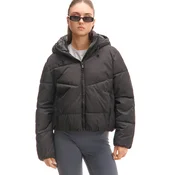 Cropp - Prošivena puffer jakna s kapuljacom - CRNO