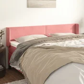 vidaXL vidaXL Vzglavje z ušesi roza 203x16x78/88 cm žamet, (20953290)