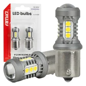 AMIO LED žarnice STANDARD BA15S P21W 3030 15SMD bele 12V 24V -05000