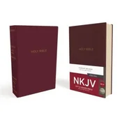 NKJV, Gift and Award Bible, Leather-Look, Burgundy, Red Letter Edition, Comfort Print