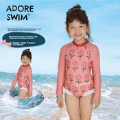 Adoreswim Jednodelni kupaći kostim za devojčice, Roze