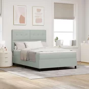 vidaXL vidaXL Box Spring Postelja z Blazino Svetlo Siva 160x200 cm Žamet, (22051250)