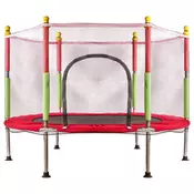 WOWO Otroški trampolin za vrt - Rdeč otroški trampolin 140cm 55inch