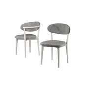 Hanah Home set trpezarijskih stolica Onex 4 kom, siva bukle tkanina, bele drvene noge