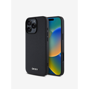 DKNY PU Leather Silver Metal Logo Magsafe Zadní Kryt pro iPhone 16 Pro Max Black Ovitek za telefon Vijolična