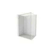 Mexen Kioto-F tuš stena Walk-in z okvirjem 140 x 202 cm, prozorna 8 mm, zlata brušena - 800-140-104-55-00