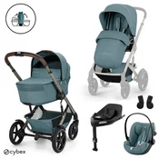 Cybex - Otroški voziček Talos S Lux z zložljivo košaro - Stormy Blue (4v1)