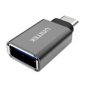 Unitek UNITEK Y-A025CGY adapter/pretvornik spolov, USB Type-C na USB Type-A, kovinski