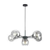 Luster na sajli KALIOPE 6xE27/60W/230V crna/prozirna
