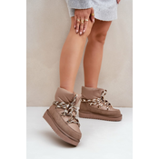 Suede Winter Boots Women With Thick Lacing D.Franklin