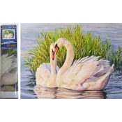 Norimpex Diamantna slika Labodi v trstičju 30x40cm