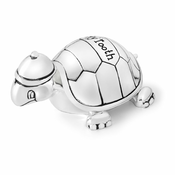 Kovinska škatlica za prvi mlečni zob v srebrni barvi o 8x3 cm Turtle – Zilverstad