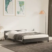 shumee vidaXL Posteljni okvir brez vzmetnice temno siv 140x200 cm žamet
