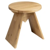 ASTYLE okrogel stolček o 36x41cm, masivni naravni hrast - Rjava - 408x410x360 mm - Sapho - 24 - Masivni les - Lepilo - Drugo - Sedež za prho/kopalniški stolček - Krožni - 408 - 410 - 360 - 150 - 14