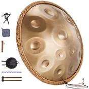 VEVOR Handpan boben 559x559x25 cm 12 tonov D mol zlata barva