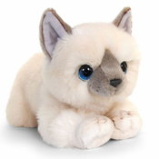 Plišani macic koji leži Keel Toys - Bijeli, 25 cm