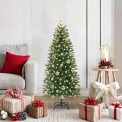 Vidaxl Umestno božično drevo med 150 LED Zelena 120 cm PE in PVC