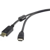 renkforce DisplayPort / HDMI priključni kabel [1x DisplayPort vtič - 1x VDMI-vtič] 1.80 m črne barve renkforce