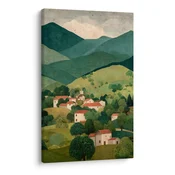 Slika gorska panorama z vasjo - 20x30