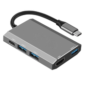 INF 5-v-1 adapter tipa C s priključki HDMI, USB 3.0 in USB-C PD, (21778801)