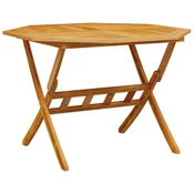 Vidaxl Zložljiva vrtna miza O110x75 cm trden akacijev les