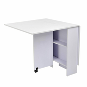 HOMCOM Zložljiva lesena miza za 3-6 oseb v beli barvi