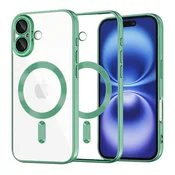 Ovitek Techsuit Luxury Crystal MagSafe za iPhone 16 - svetlo zelen
