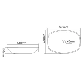 KVAORE stekleni umivalnik za pult 54x39,5 cm, črna - Črna - 54x11x39,5 cm - Sapho - BEAUTY - 24 - Steklo - Ovalni/elipsasti - 540 - 110 - 395 - 14