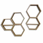 Hanah Home HEX003 Zidna polica, 5 komada, Braon