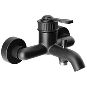 VERSI wall mounted bath mixer, black matt - Črna mat barva - Sapho - VERSI - 72 - Medeninasti - Vzvod - Oblikovanje - Tlak - 213 - 111 - 136 - 14