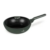 Wok ponev s pokrovko iz kaljenega stekla Matte Green 28cm 55350