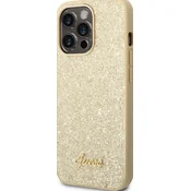 Guess Ohišje z logotipom Guess Glitter Flakes Metal - Ohišje za iPhone 14 Pro Max (zlato)