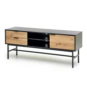 TV stol Houston 1284 Craft hrast, Crna, S ladicama, S vratima, 150x61x40cm