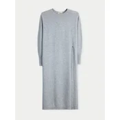GOBI Cashmere Pletena obleka Gobi Cashmere Side-Slit Maxi Dress siva