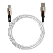 LINQ LinQ, Kabel USB v USB-C, hitro polnjenje, 5A, sinhronizacija, najlon, 1.2m, Srebrna, (5000220151)