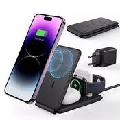 Punjacka stanica ESR 3u1 Qi2 15W - za iPhone, Apple Watch, AirPods - crna
