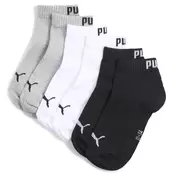 PUMA Quarter Socks Youth (3-pack), Shop, Grey/White/Black, 35-38