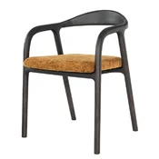 Casa Padrino luxury dining chair with armrests black/brown - Hotel & restaurant furniture